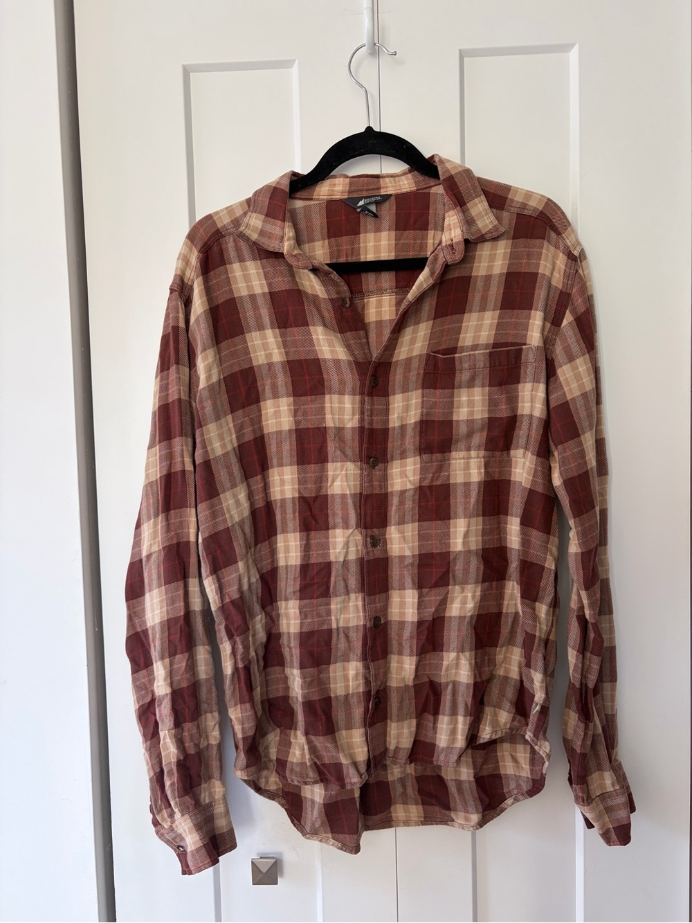 Men's Rust & Cream Plaid Lightweight Shirt Jacket